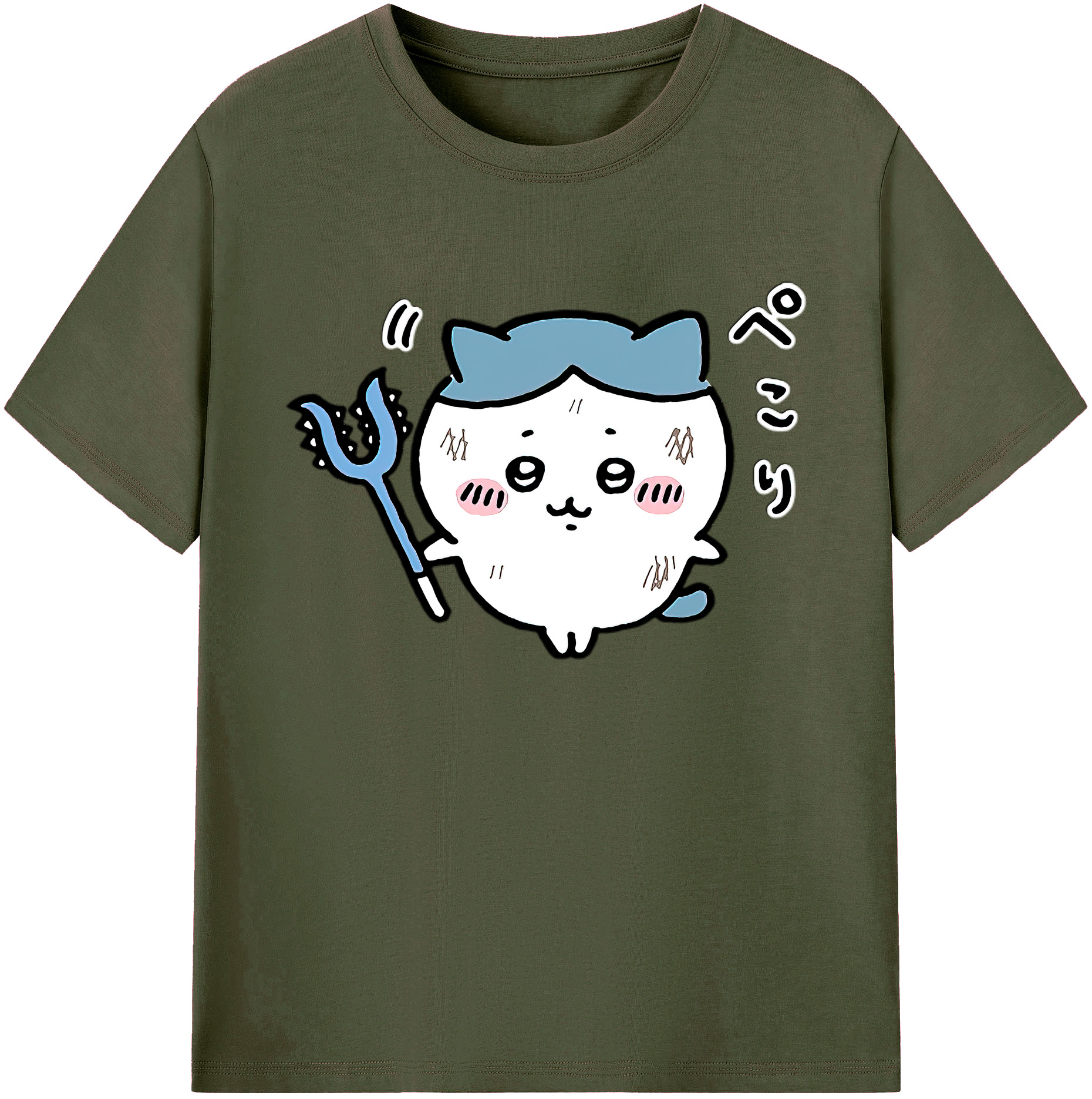 （画像用） ちいかわ ハチワレ Chii-kawa hachiware 綿100％ メンズ半袖Tシャツ｜肌触りやわらか＆通気性